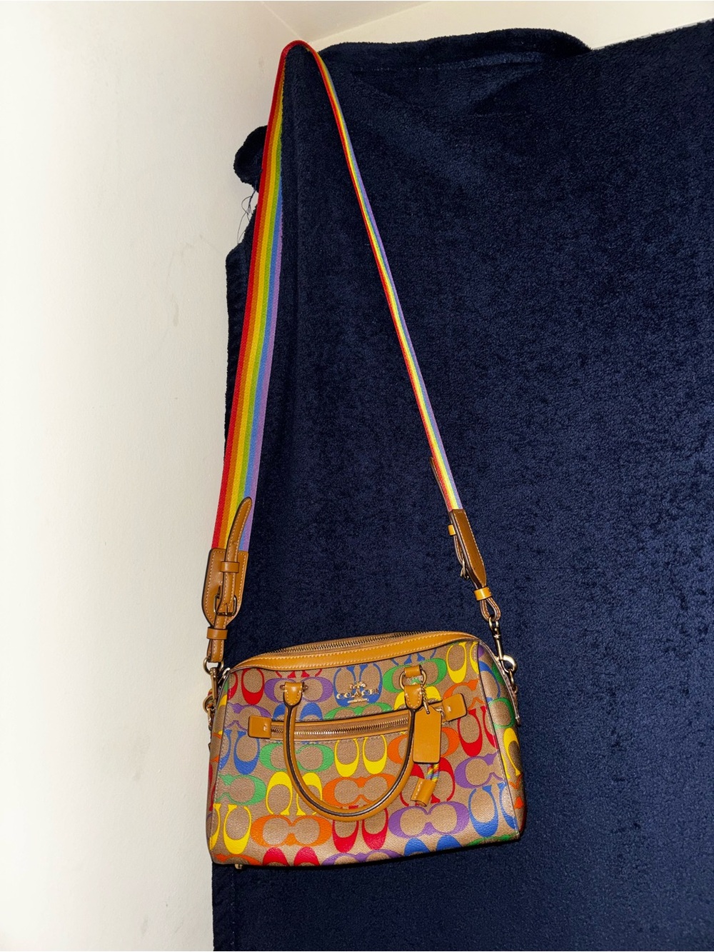 Coach Rainbow Signature Crossbody Satchel - Multicolor - Picture 2 of 2